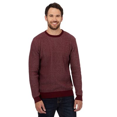 St George by Duffer Dark red waffle textured jumper